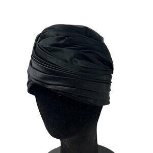 Joseph Horne Co Millinery Salon Vintage Women's Black Turban Hat Cap 1950's 40's